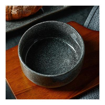 China 6 8 Inch Rock Gray Color Glazed Noodle Bowl Viable Ceramic Kitchenware Porcelain Material Bowls for sale