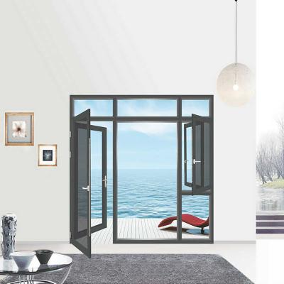 China Magnetic Waterproof Design Glass Casement Aluminum Hotel Screen Windows Doors for sale