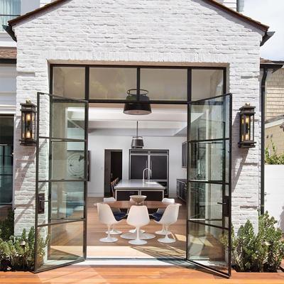 China Modern Durable Modern Metal French Doors Black Interior Interior for sale