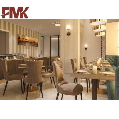 China 2020 new design solid wood hotel restaurant furniture modern wood dining table and chair for sale