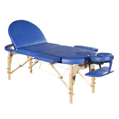 China Wholesale Modern Manufacturer Wholesale OEM Massage Table PU Leather Facial Bed Portable Folding Wooden Massage Table for sale