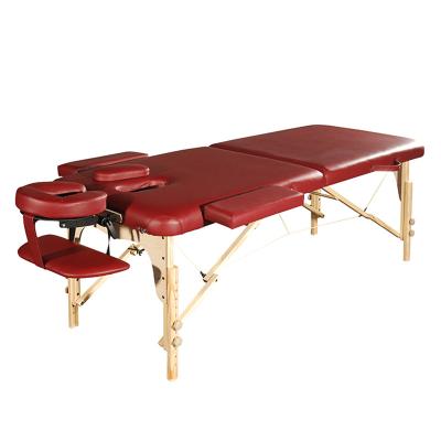 China Wholesale Modern Manufacturer Wholesale OEM Massage Table PU Leather Facial Bed Portable Folding Wooden Massage Table for sale