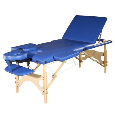 China Wholesale Modern Manufacturer Wholesale OEM Massage Table PU Leather Facial Bed Portable Folding Wooden Massage Table for sale