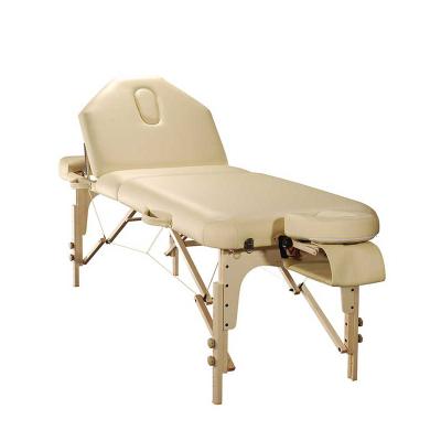 China Wholesale Manufacturer OEM Modern European Beech Wood Memory Foam Wooden Portable Folding Massage Table for sale