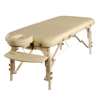 China Wholesale Manufacturer OEM Height Modern Adjustable European Beech Wood Memory Foam Portable Folding Massage Table for sale