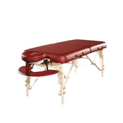 China Wholesale Manufacturer OEM Modern European Beech Wood Memory Foam Wooden Portable Folding Massage Table for sale