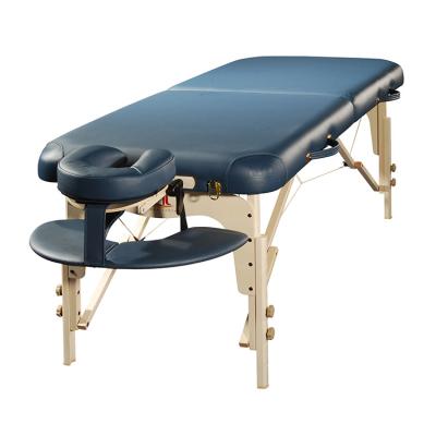 China Wholesale Manufacturer OEM Modern European Beech Wood Memory Foam Wooden Portable Folding Massage Table for sale