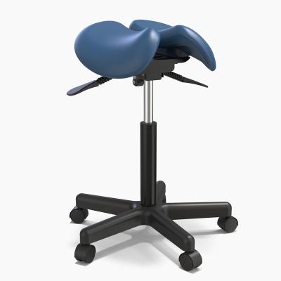 China OEM Modern Ergonomic Design Wholesale Manufacturer High Quality PU Height Adjustment Saddle Stools Saddle Leather Chair for sale