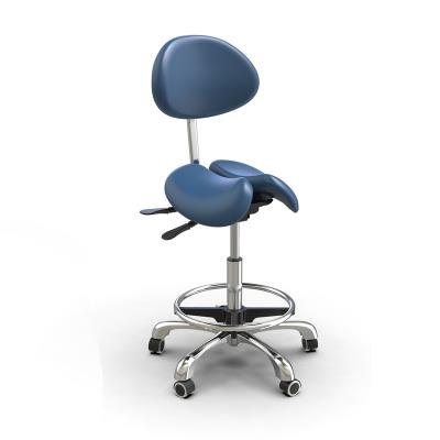 China OEM Modern Ergonomic Design Wholesale Manufacturer High Quality PU Height Adjustment Saddle Stools Saddle Leather Chair for sale