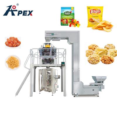 China Bean Snacks Sealing Nuts Rice Candy Potato Chips Vertical Automatic Pouch Sugar Food Packing Machine High Accuracy Cookie Chocolate Granule à venda