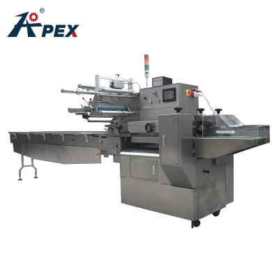 China Single Double Servo Drive Horizontal Food Biscuit Biscuit Gummy Hamburger Packing Machine à venda