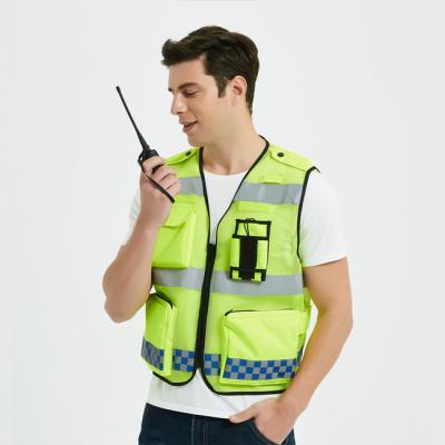 China Mingrui Top Quality Water Proof 100% Polyester Zipper Vest Men Anti-Static Reflective Safety for sale