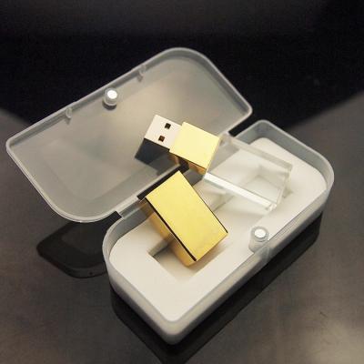 China Crystal Creative USB3.0/2.0 Custom 8GB Acrylic Silver/Gold Metal USB Logo USB Flash Drive Stick for sale