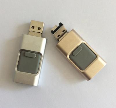 China USB Flash Drive OTG OEM LOGO USB Pen Drive For iPhone Flash Drive 3-in-1 OTG 128GB 64GB 32GB 16GB 8GB 4GB USB 3.0 Memory Stick for sale