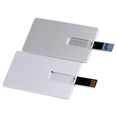 China Metal Logo Metal Aluminum Credit Card Custom Flash Drive USB 2.0 Business Card 3.0 Metallic USB 128GB 64GB Flash Drive for sale