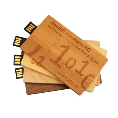 China Custom USB 3.0 Wooden Flash Drive 8GB Memory Stick Credit Cards Pen Reader 64GB Wooden Business Card Logo Advertising 16GB USB USB for sale