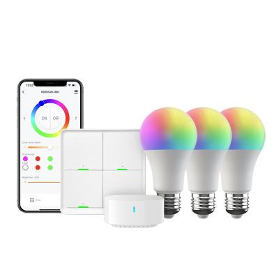 China Residential Smart Initiator Kit Bluetooth Mesh Smart Bulbs for Smart Home Works with Alexa, Google Assistant BroadLink SKE27 for sale