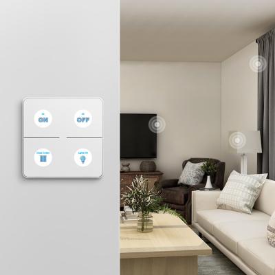 China Factory Direct Sales BroadLink WiFi Wireless Battery Powered Wifi Switch With DIY Sticker 3 Way Smart Control 4 Band Scene Switch for sale