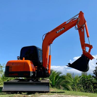 China Rippa Excavators Machine 5 T 6 T 7 Ton Small Mini Crawler Bagger Digger 6 Ton Excavator for sale