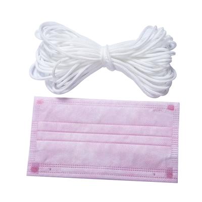 Cina Factory Free Sample 3mm Elastic Ear Loop Rubber Band Elastic Earloop Cord For Face Mask in vendita