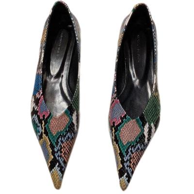 China Fashion Flat European American Style Colorful Snake Prints Soft Soles Flats For Women for sale