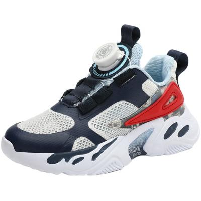 China Deodorization Kid's Rotary Knob Shoes New Fashion Breathable Girls And Boys Light Up Running Shoes for sale