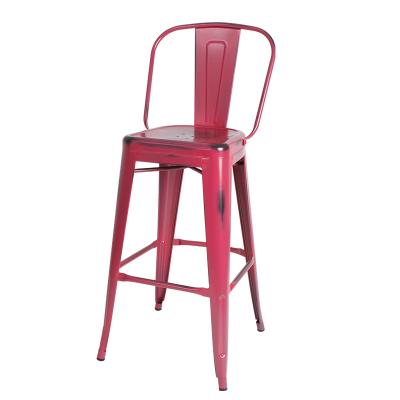 China (Other)Tianjin Factory Stacking Steel Vintage Metal Bar Industrial High Back Dining Chair for sale