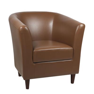 China Mid Century Lounge Chair Leather Chair Solid Wood Modern Lobby Sofa Furniture for sale