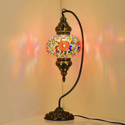 China Handwork Art Decorative Turkish Mosaic Swan Turkish Handmade Moroccan Mosaic Glass Table Lamp from Marrakesh for sale