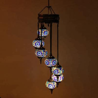 China Traditional Evershining Lighting DESIGN GLASS MOSAIC OPEN TURKISH HANGING LAMPS YMA41307 for sale