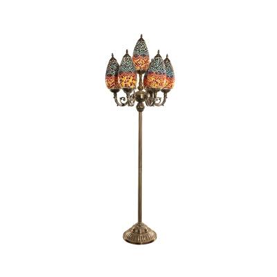 China HOTSALE Istanbul Brand Evershining Turkish Handmade Turkish Glass Floor Standing Lamps 7 Globes YMA436-GL for sale