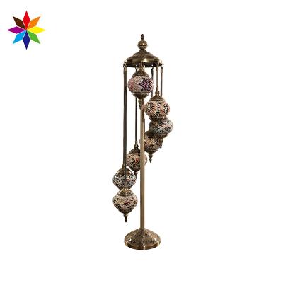 China EUROPEAN Evershining Iron Moroccan And Ottoman Impressive Lamps , European 7 Balls Set Turkish Mosaic Floor Lamps For Decoration YMA41607 for sale