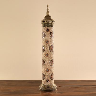 China Hotel Home Decorative Handmade Moroccan Mosaic Lamp Turkish Glass Tube Shape Marrakech Floor Lamp for sale