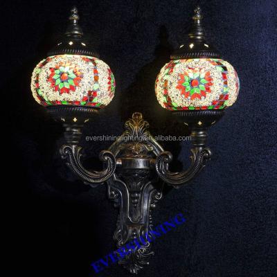 China NEW Traditional Decor YMA42602 Antique Iron Moroccan Turkey Wall Sconce, Stunning Art Hand Made Mosaic Turkish Wall Lamp for sale