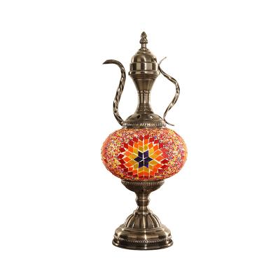 China Manufacture New Design European Professional Glass Mosaic Craft Turkish Table Lamps for sale