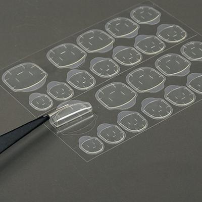 China Meaterial Eco-friendly 2023 New Waterproof Double Sided Adhesive Nail Stickers With Nail DIY Jelly Glue Environmental Protection Clear Stickers for sale