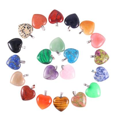 China Trendy DIY Heart Stone 20mm Mixed Color Accessories Pendant Charms For Jewerly Making for sale