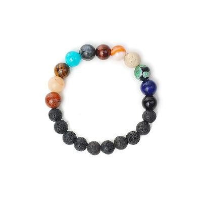 China FASHIONABLE Natural 7 Lava Healing Balance Reiki Buddha Prayer Stones Men Bracelets and Chakra Bracelets Beaded Yoga Chakra Bracelet for Women for sale