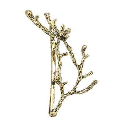 China Party Branch Leaves Hairpin Fashion Gold Metal Antler Branch Alloy Hair Clips Accessories for sale