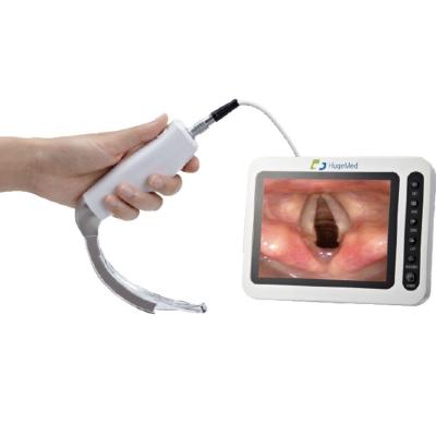 China Take Photos And Videos HugeMed 8 Inch Large Screen Disposable Video Laryngoscope With A Cart For Intubation In ICU Emergency for sale