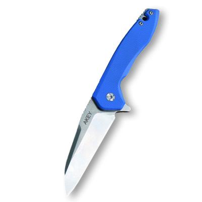 China Non-variable Satin Finished 8Cr Blade Folding Knife G10 Handle Ball Bearing Pocket Knife for sale