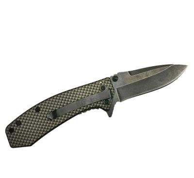 China Faded pocket knife camping knife carbon fiber handle D2 blade blade camping knife ball bearing for sale