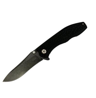 China Non-variable D2 blade drop point stonewash blade liner lock folding knife ball bearing pocket knife for sale