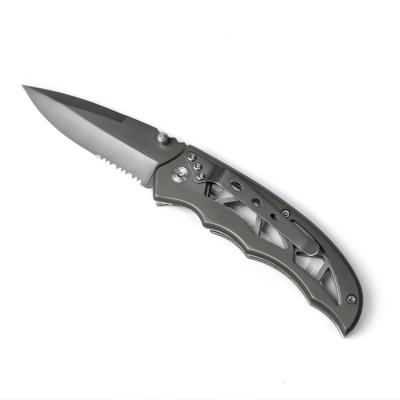 China Titanium Black Pocket Knife Non-variable Blade D2 Folding Pocket Knife Ball Bearing for sale