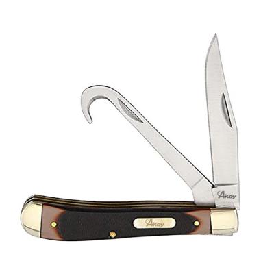 China Two Blades Trapper Antlers Stainless Steel Horseman Stockyard Folding Male Non-variable Pocket Knife for sale