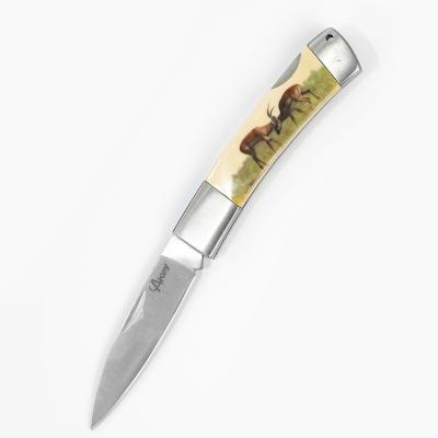 China Non-variable White Bone Handle Locked Knife Stainless Steel Back Hunting Traditional Pocket Knife for sale