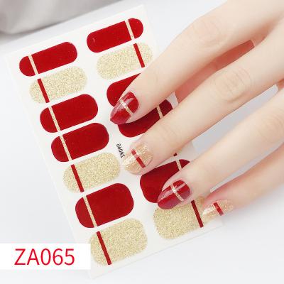 China New Environmental Nail Patches 14 Pieces Portable Nail Art Stickers Waterproof Fake Nails Custom Stickers for sale