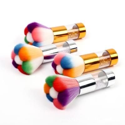 China Easy Apply Nail Art Tools Acrylic Nail Art Brush With Clean Drill Makeup Brush Rainbow Brush Colorful Nail Art Accessories for sale