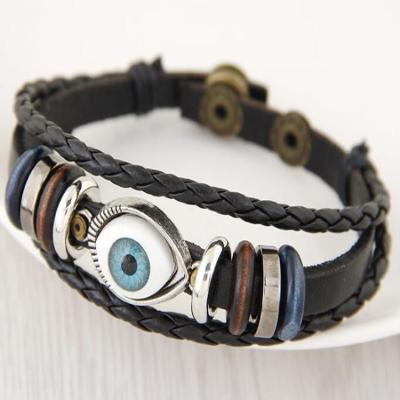 China Wholesale Unisex Casual/Sporty Eyebrow Soft Ethnic Leather Alloy Style Fashion Multilayer Bracelet for sale