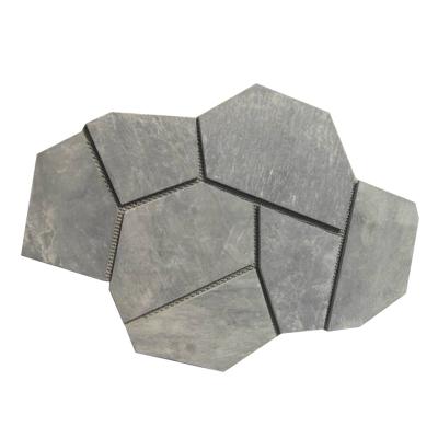 China Modern Nature Paver Black Slate Plate For Garden Pattern Paver On Ne Paste for sale